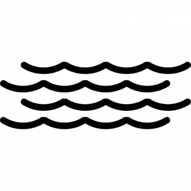 water sign icon flat silhouette symmetric curved lines sketch