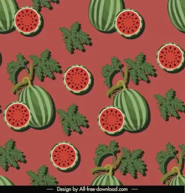 watermelon pattern flat classical repeating design