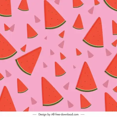 watermelon pattern template flat messy retro design