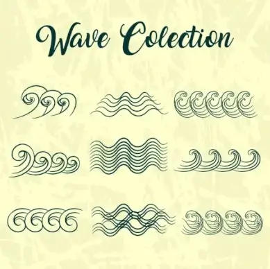 wave design elements curved lines isolation