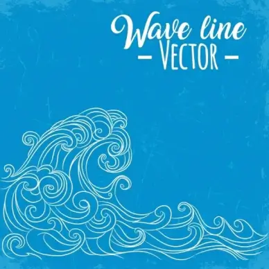 waves background curved lines sketch retro design