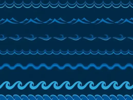 waves background seamless curved blue lines decoration