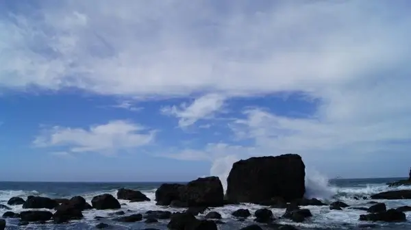 waves rocks sea