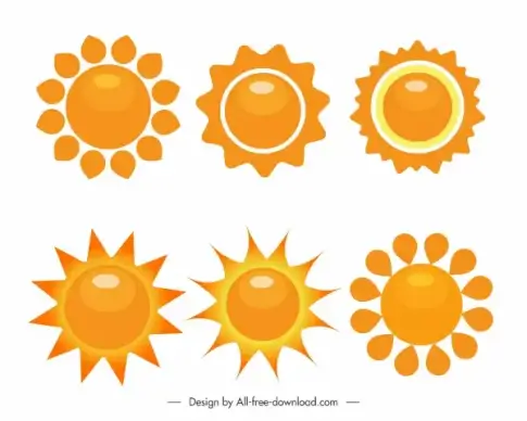 weather forecast design elements orange suns sketch