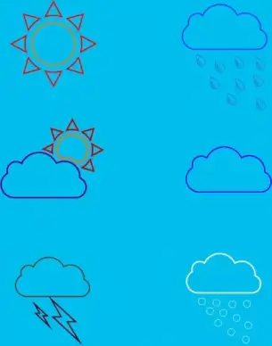 weather forecast design elements various hand drawn sketches