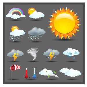Weather Icon Set | Shiny Series / Dark