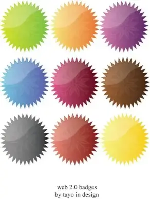 web badges vector collection with serrated illustration