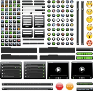 web design elements collection colored modern design