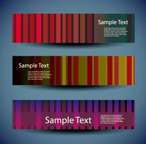 web header abstract banner vector set