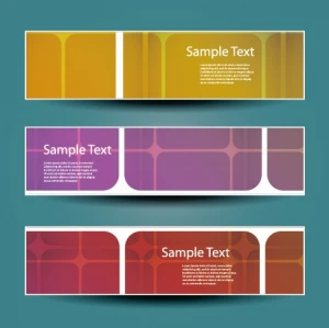 web header abstract banner vector set