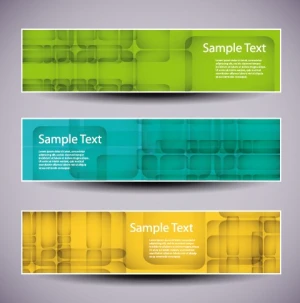 web header abstract banner vector set