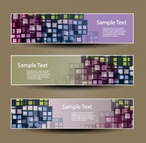 web header abstract banner vector set
