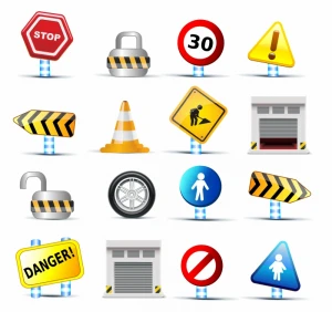 web icons traffic signs