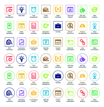 web seo icons vector