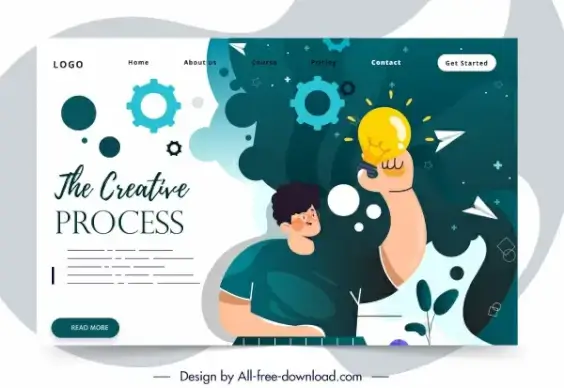 web site template creative conceptual theme cartoon design