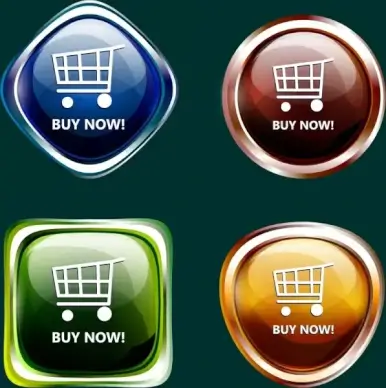 webpage buttons collection colorful shiny design various shapes