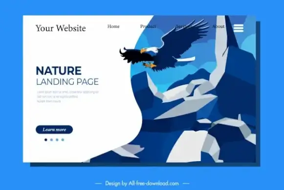 webpage template natural eagle rocky mountain sketch