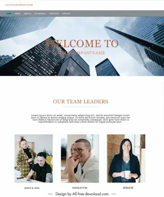 website building template modern realistic skyscrapers office staffs decor