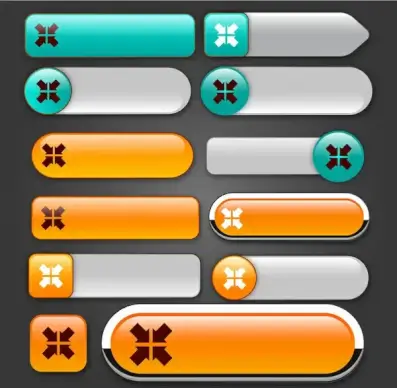 website button sets design with arrow interface