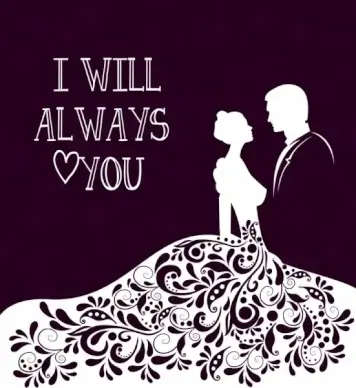 wedding background bride groom icon silhouette design
