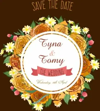 wedding banner colorful flowers decor classical design