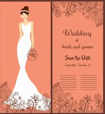 wedding banner elegant bride icon classical decor