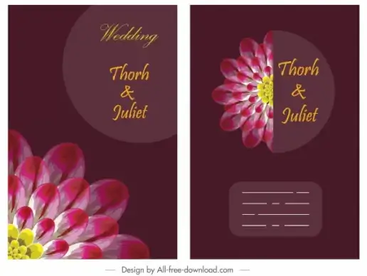 wedding banner template classic dark blooming flora sketch