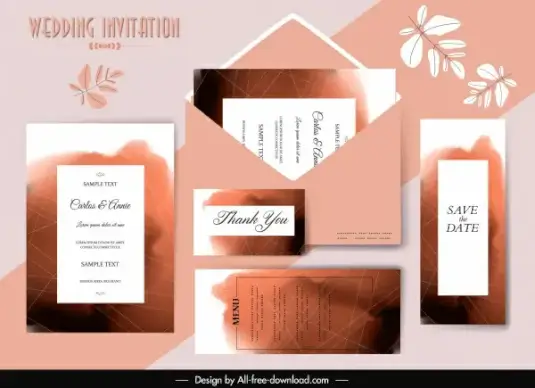 wedding card template stain color decor