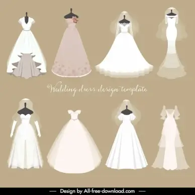 wedding dress templates collection elegant modern