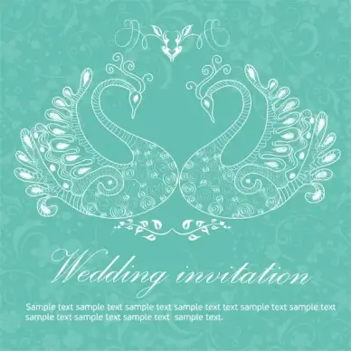 wedding invitation background peacocks
