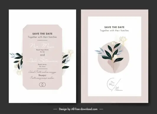  wedding invitation card template classical design elegant floral decor