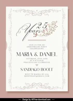 wedding invitation cards template classical elegance symmetry