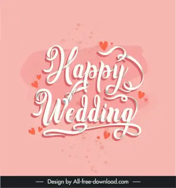 wedding quotes banner template elegant calligraphy hearts decor 