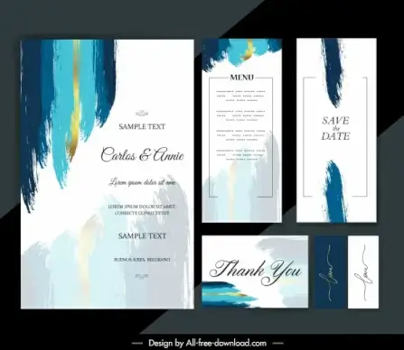 wedding templates abstract grunge painted decor