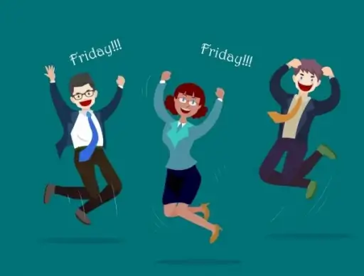 weekends background joyful staffs icons cartoon characters