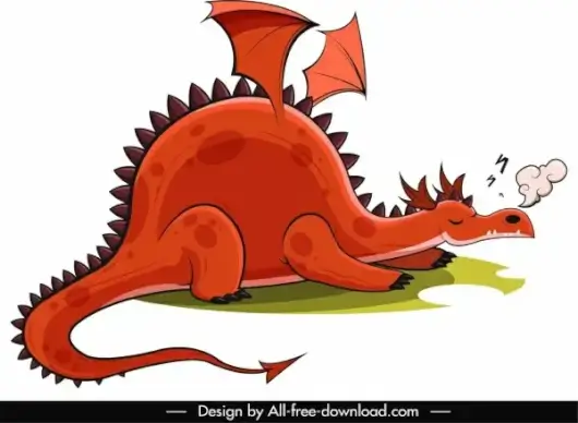 western dragon icon sleeping sketch funny cartoon sketch