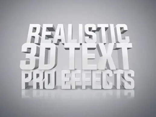 white 3d text effect
