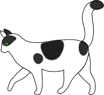White Cat Walking clip art