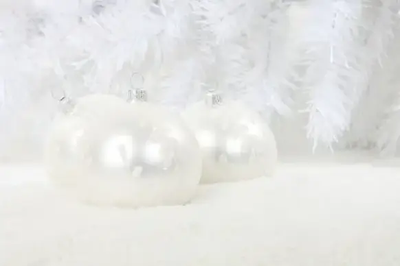 white christmas baubles
