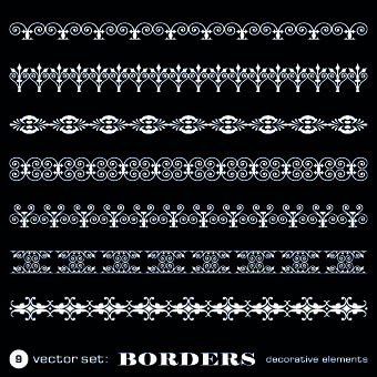 white lace borders vector set
