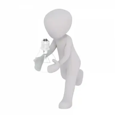 lightbulb picture with 3d sketch of human