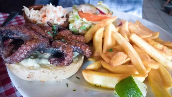 white trash fast food squid burger
