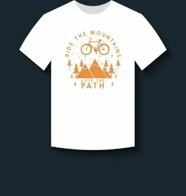 white tshirt design mountain bike icons decoration