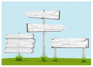 White Wooden Signs