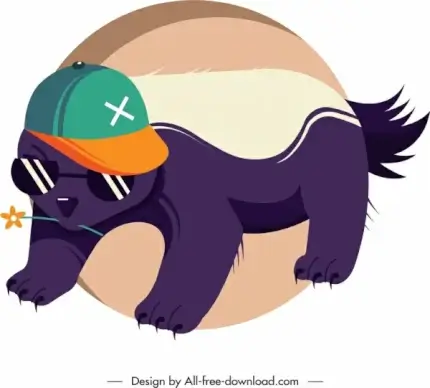 wild animal icon funny stylized cartoon sketch