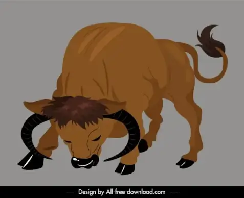 wild buffalo icon eating gesture handdrawn cartoon sketch