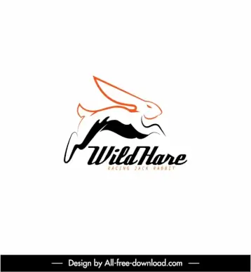 wild hare logo dynamic handdrawn rabbit sketch