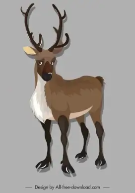 wild reindeer icon cartoon character sketch