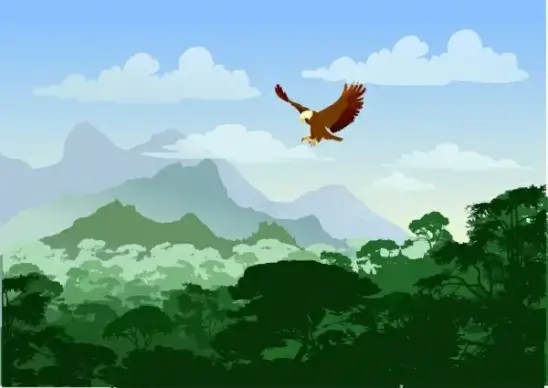 wildlife background flying eagle mountain scene decoration