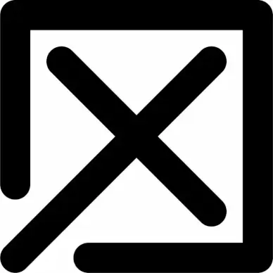 window close icon flat black white symmetric square cross shape
